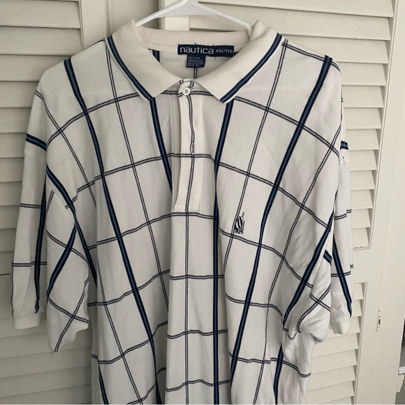 Nautica White and Blue  Polo XXL - Picture 1 of 2